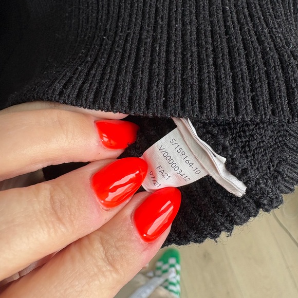 Athleta Hanover Sweater Rib Knit V Neck Pullover Black Large - Picture 4 of 7